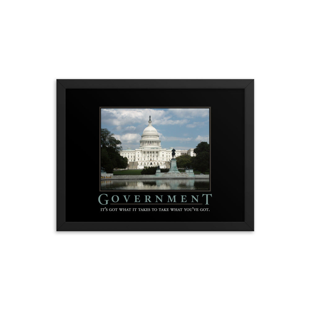 Government Demotivational Framed Print