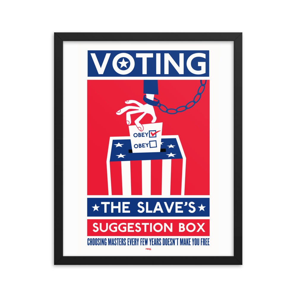 Voting The Slaves Suggestion Box Framed Print