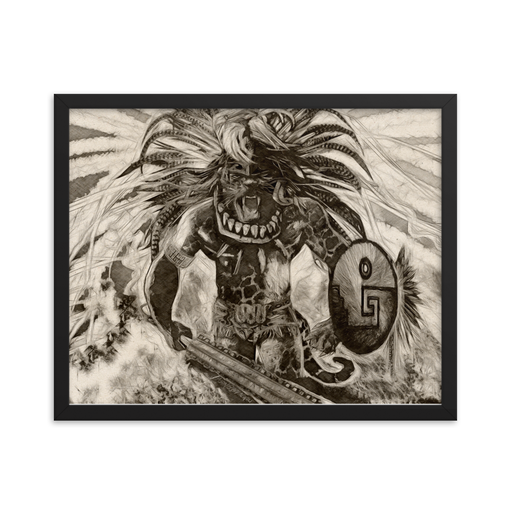 Azteca Jaguar Warrior Framed poster