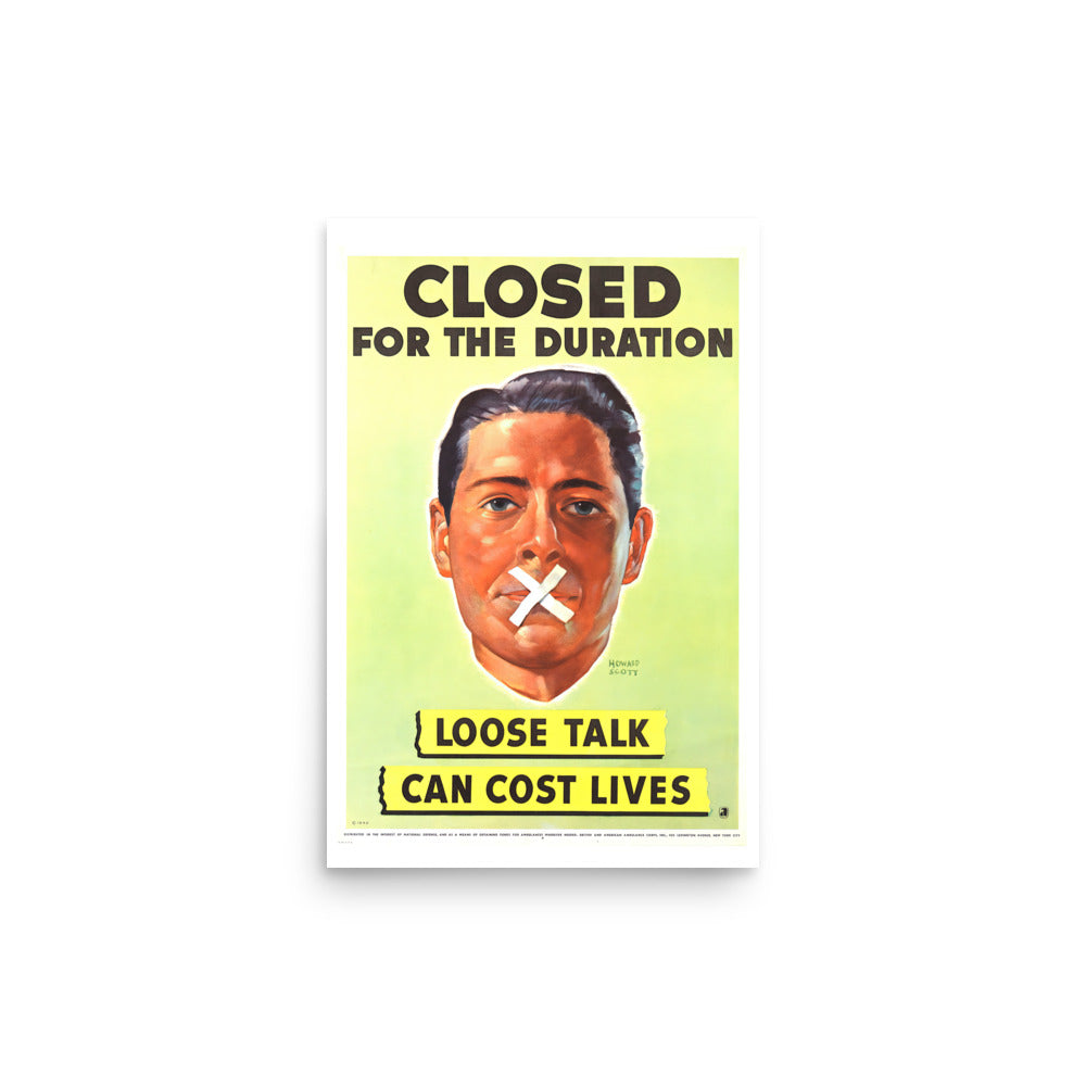 Loose Talk Can Cost Lives WWII Propaganda Poster