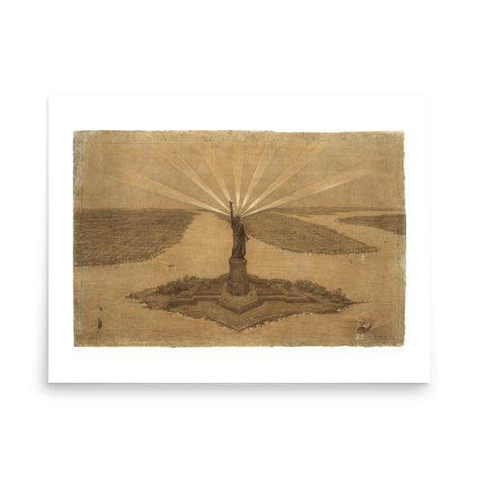 The Statue of Liberty Illuminating the World Bartholdi Statue of Liberty Presentation Drawing