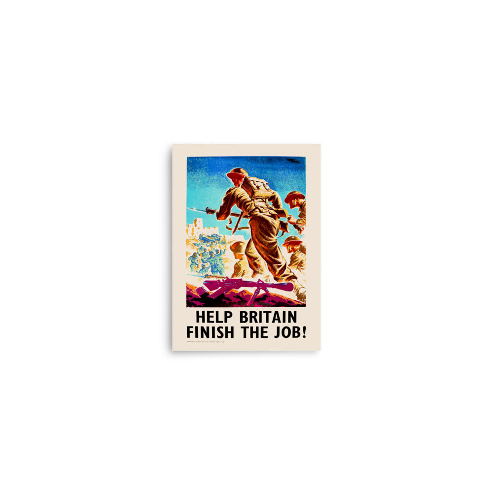 Help Britain Finish the Job! Marc Stone WWII Propaganda Poster