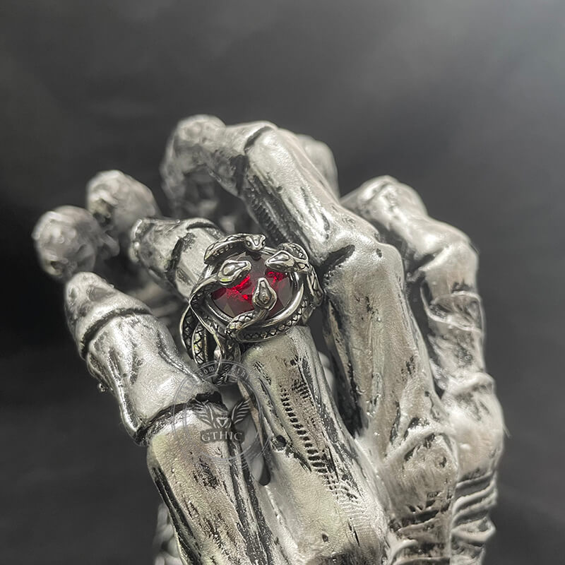 Entwine Snakes Stainless Steel Zircon Ring