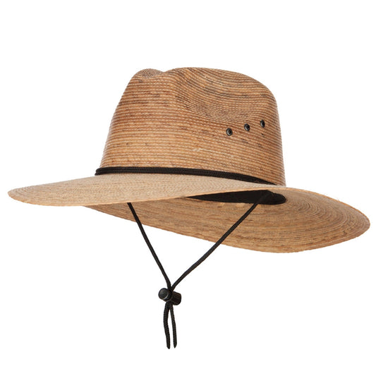 Men's Palm Braid Large Brim Fedora Hat