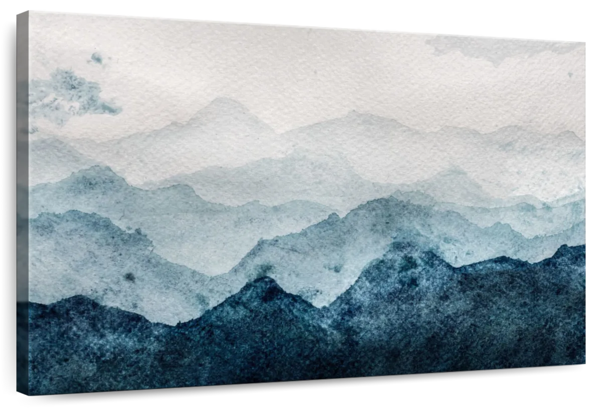 Japanese Mountain Landscape Abstract Wall Art