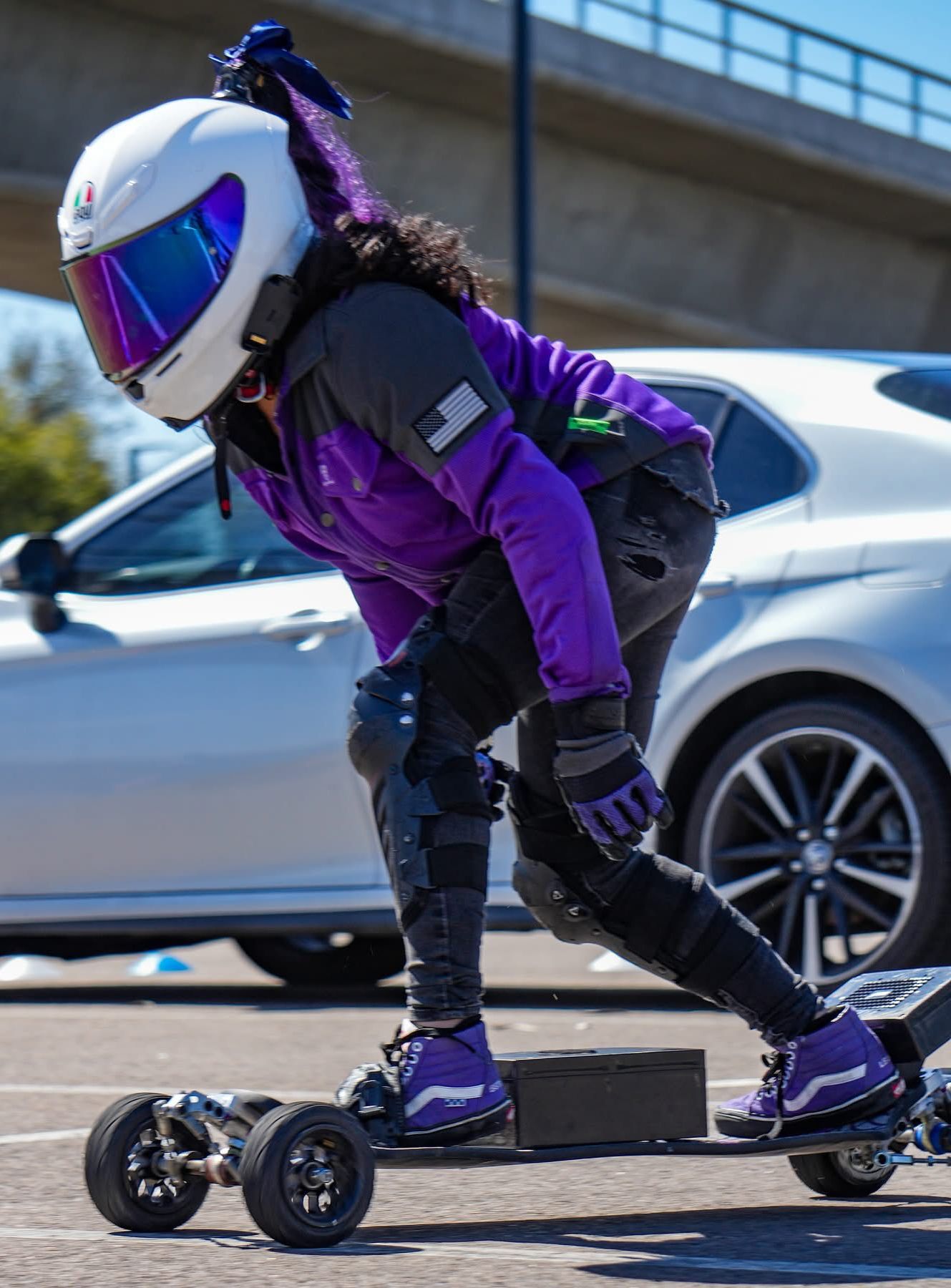 Summer Mesh Reflective Shirt Purple Nebula for Women