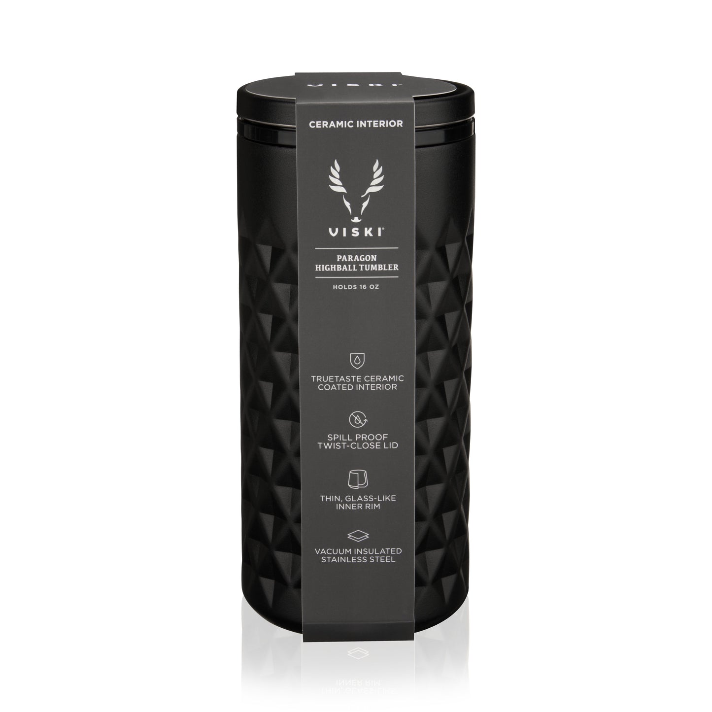 Paragon Stainless Steel Highball Tumbler in Obsidian