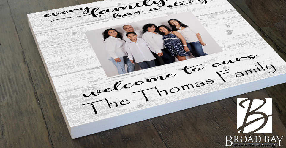Every Family Has A Story Welcome To Ours Photo Frame Alternative with Printed Picture