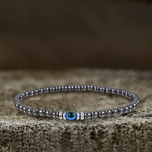 Evil Eye Natural Stone Beaded Bracelet