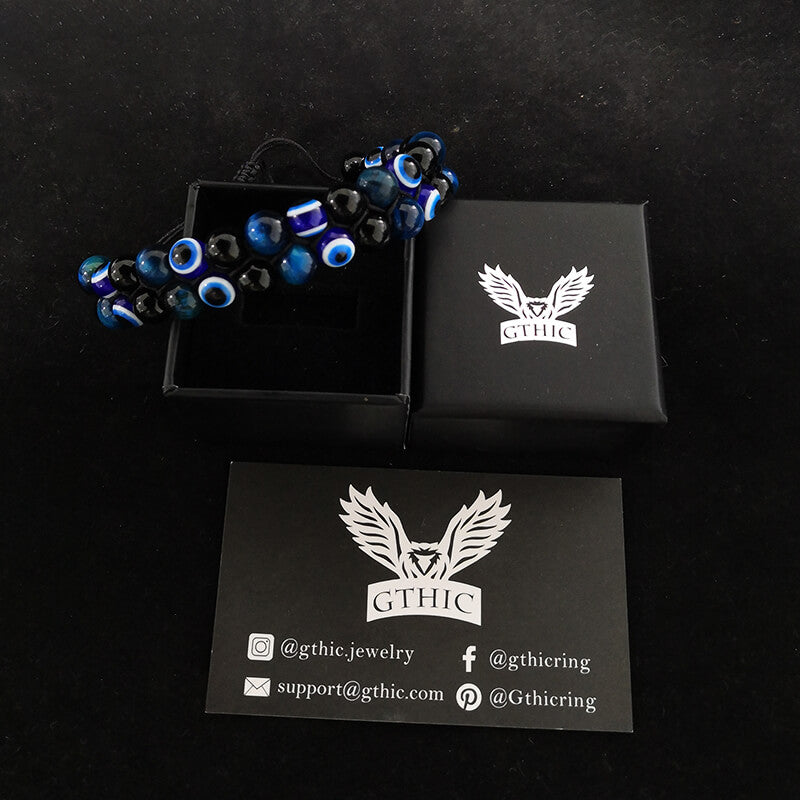 Evil Eye Tiger Eye Stone Beaded Bracelet