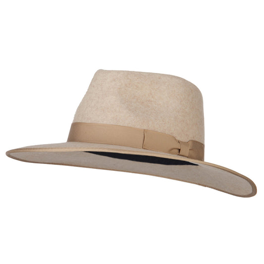 Women's Wool Felt Bow Ribbon Band Trim Avocado Fedora Hat
