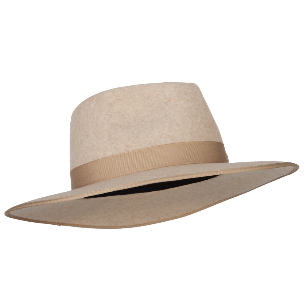 Women's Wool Felt Bow Ribbon Band Trim Avocado Fedora Hat