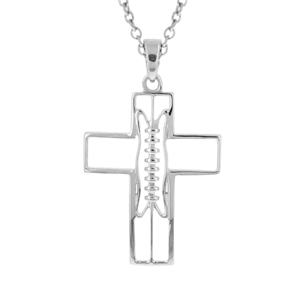 XL Gridiron Football Cross Necklace