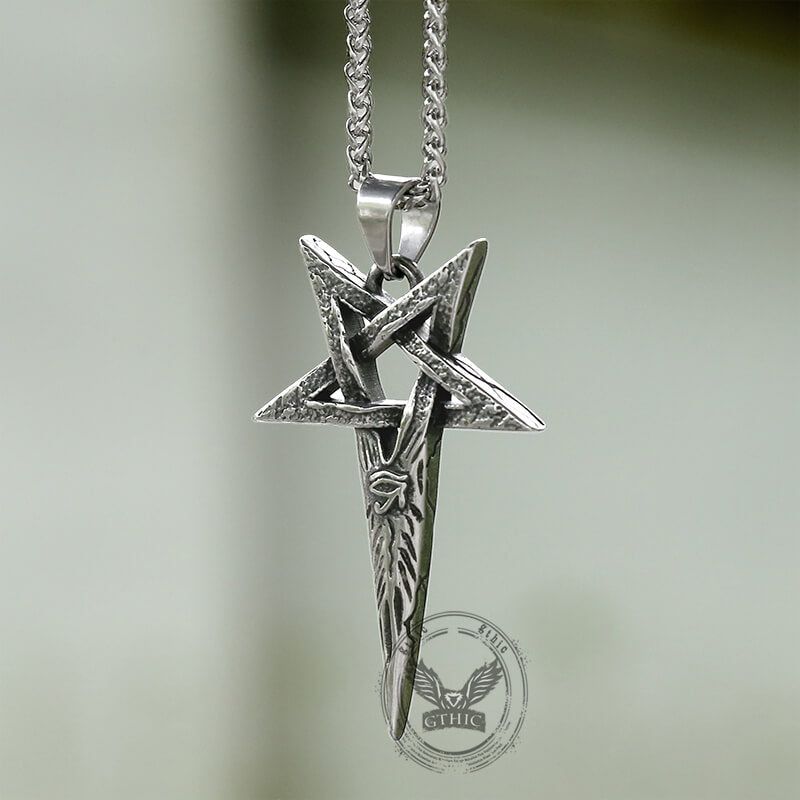 Eye Of Ra Pentagram Stainless Steel Pendant
