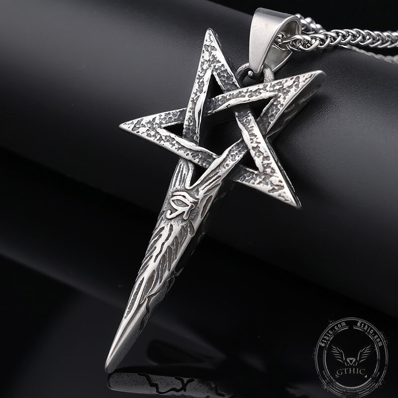 Eye Of Ra Pentagram Stainless Steel Pendant