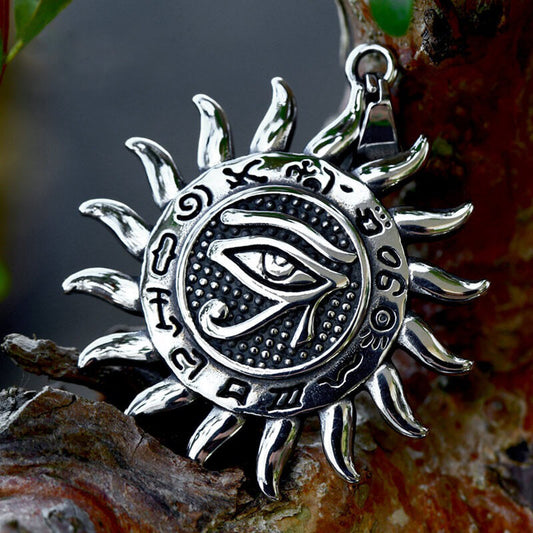 Eye Of Ra Sun Stainless Steel Egyptian Pendant