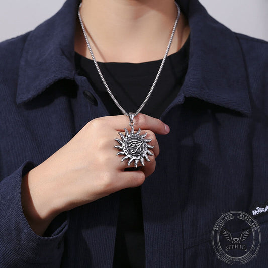 Eye Of Ra Sun Stainless Steel Egyptian Pendant