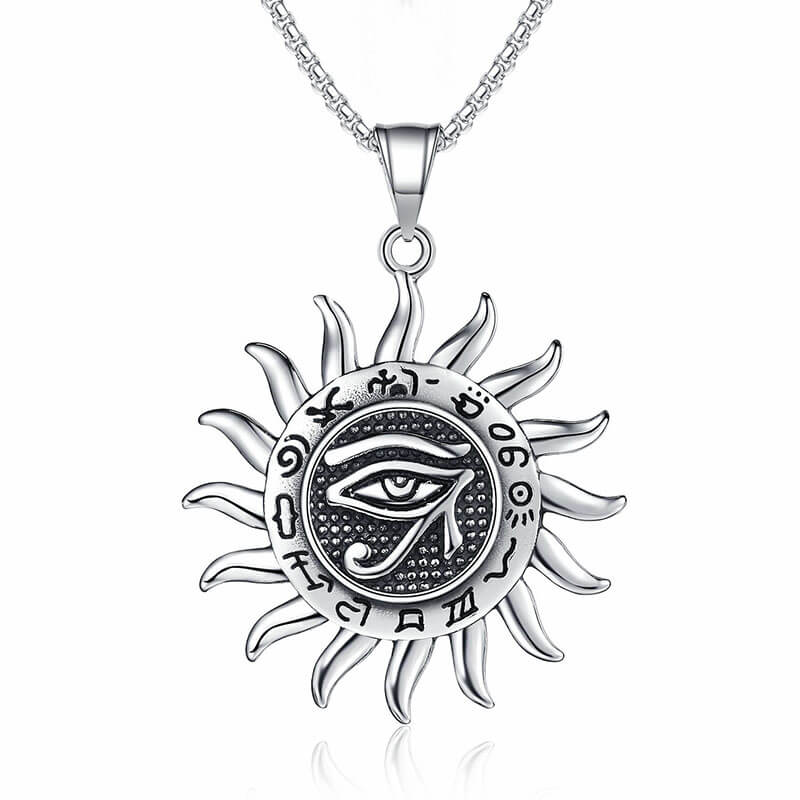 Eye Of Ra Sun Stainless Steel Egyptian Pendant