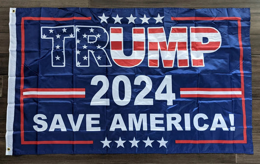 Patriotic Trump 2024 Save America Flag - 0090