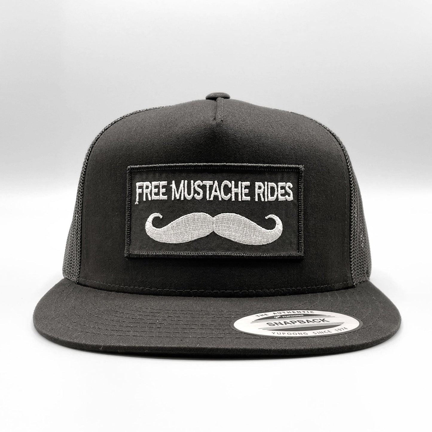 Free Mustache Rides Funny, Retro Trucker Hat