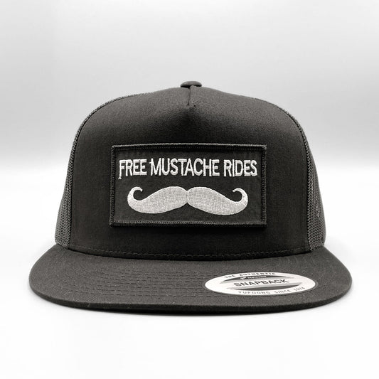Free Mustache Rides Funny, Retro Trucker Hat