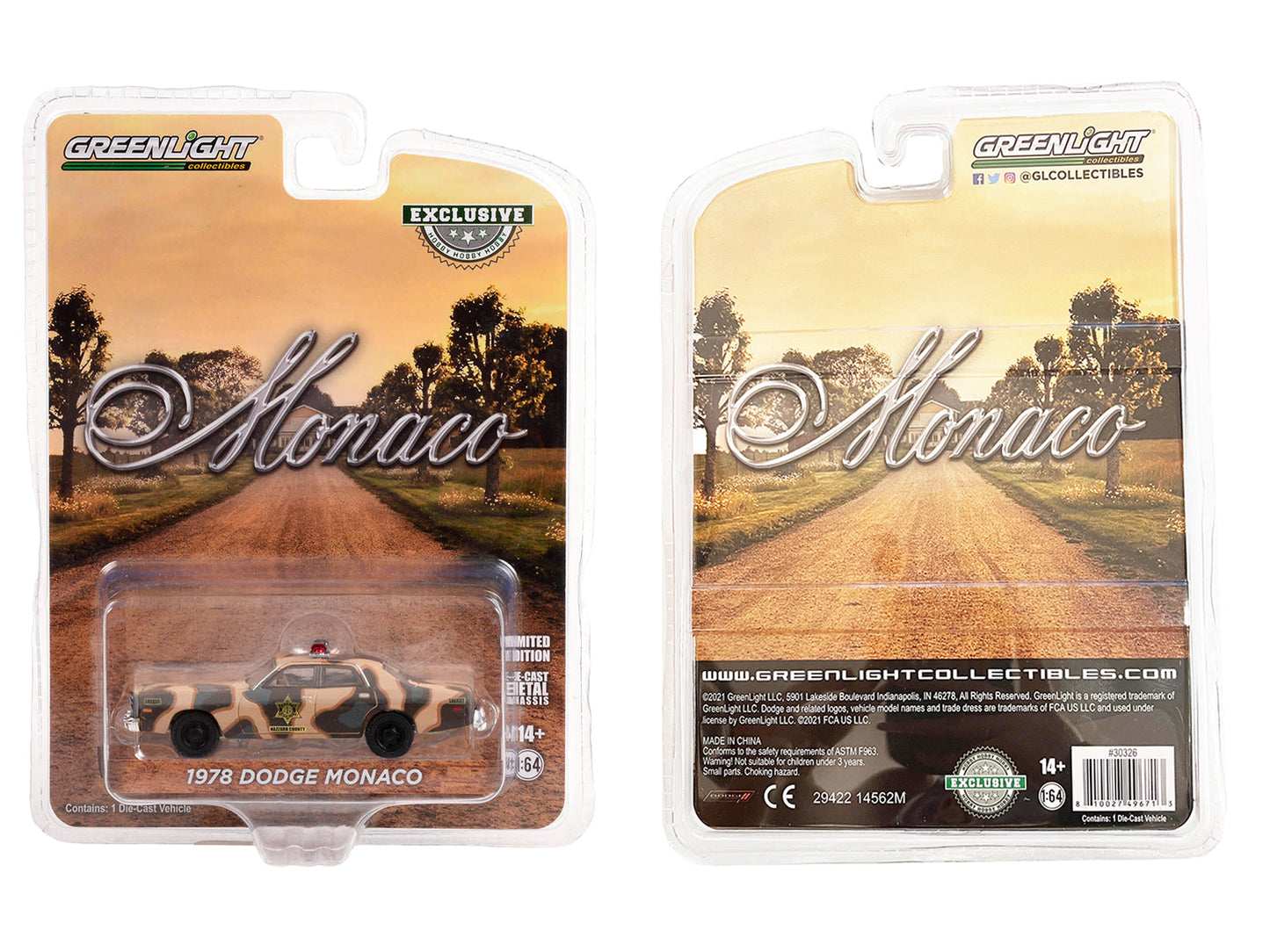 1:64 CAMOUFLAGE 1978 DODGE MONACO HAZZARD COUNTY SHERIFF *RETIRED*