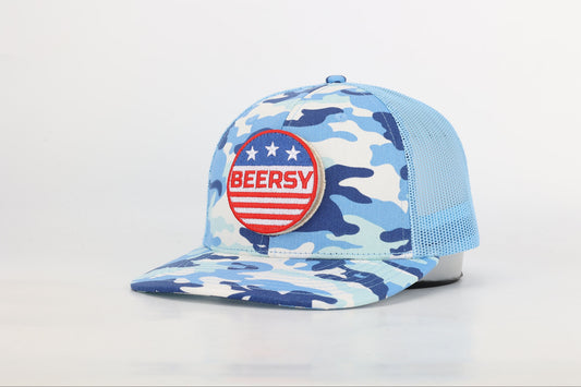 Camo Snapback Hat with Interchangeable Velcro Logo Patch
