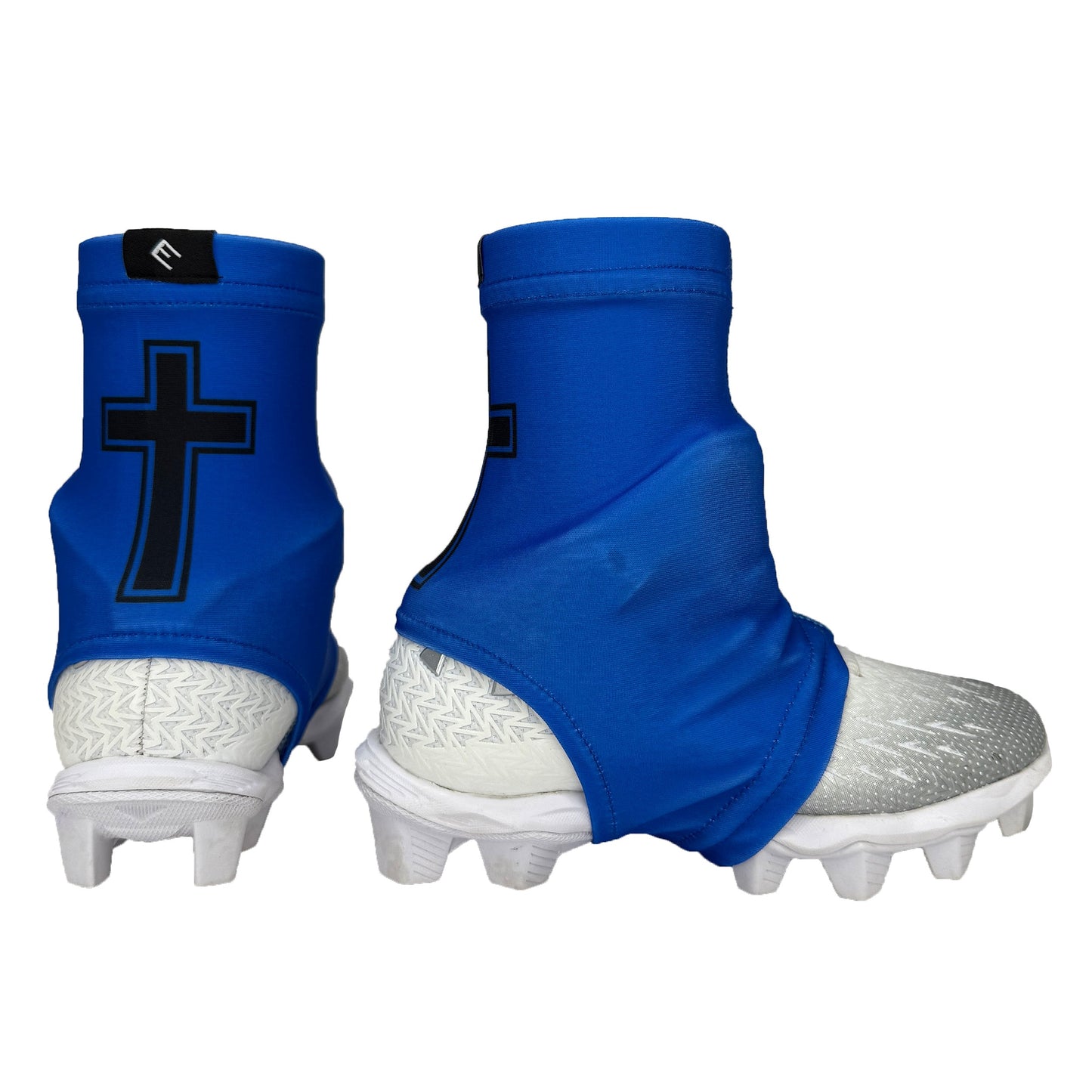 Faith Cross Blue Cleat Covers (Spats)