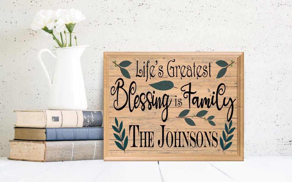 Family Blessings Wall Art Signs Personalized Inspirational Gift