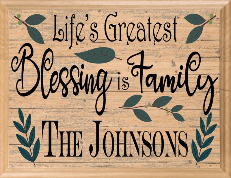 Family Blessings Wall Art Signs Personalized Inspirational Gift