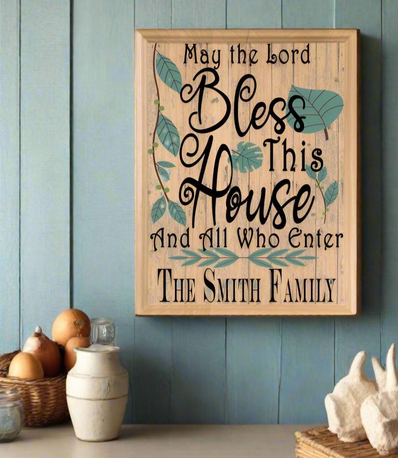 Family Blessings Wall Art Signs Personalized Inspirational Gift