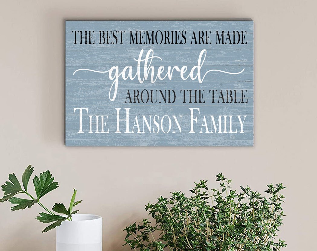 Family Kitchen Sign The Best Memories Are Made Gathered Around The Table