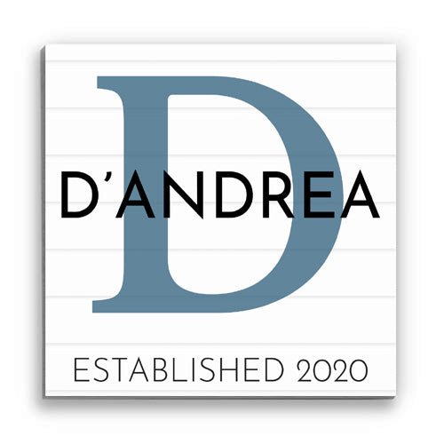 Family Monogram Sign Personalized Name Established Date - 10.5" x 10.5"