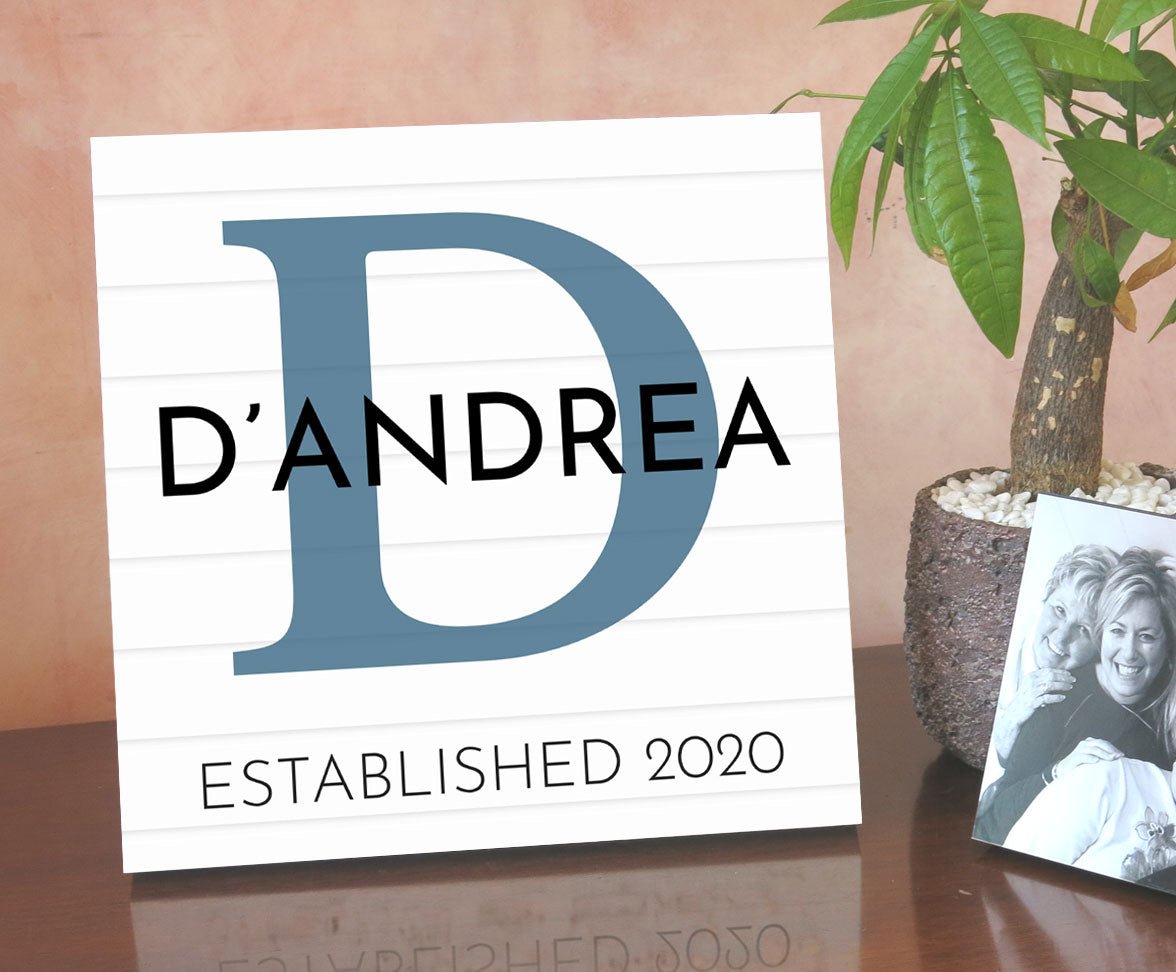 Family Monogram Sign Personalized Name Established Date - 10.5" x 10.5"