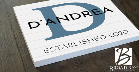 Family Monogram Sign Personalized Name Established Date - 10.5" x 10.5"