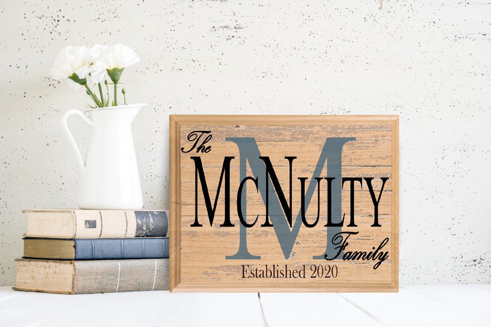 Family Name Established Date Sign Monogram With Est. Date