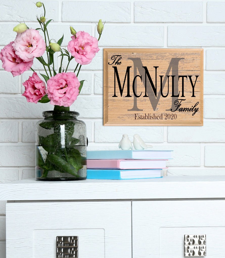 Family Name Established Date Sign Monogram With Est. Date