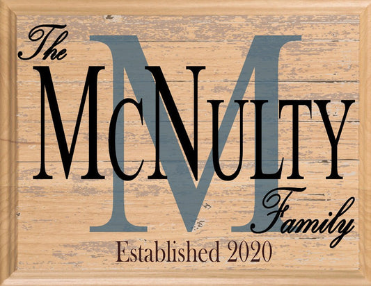 Family Name Established Date Sign Monogram With Est. Date