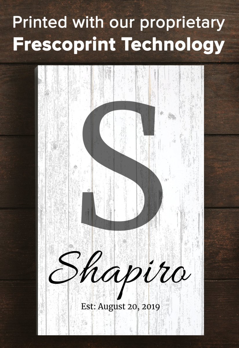 Family Name Monogram Sign Personalized with Established Date