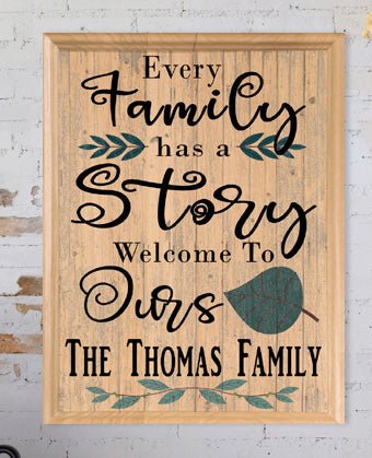 Family Name Sign Personalized Every Family Has A Story Wall Art