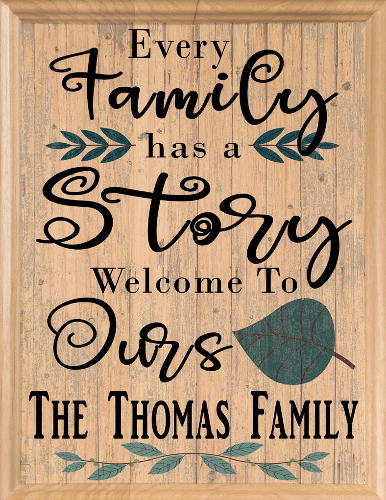 Family Name Sign Personalized Every Family Has A Story Wall Art