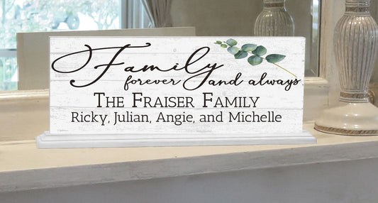 Family Name Sign With Names FAMILY FOREVER & ALWAYS