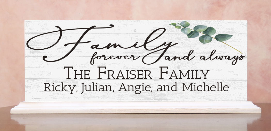 Family Name Sign With Names FAMILY FOREVER & ALWAYS