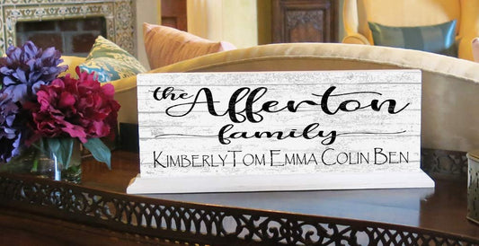 Family Name Sign With Parent's & Children's Names Personalized