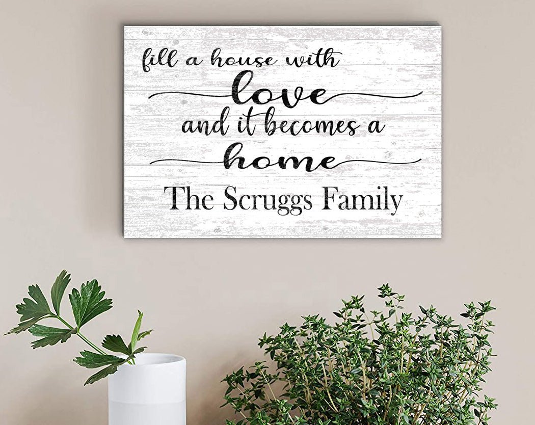 Farmhouse Family Name Sign Custom and Personalized