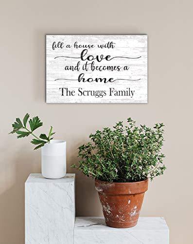 Farmhouse Family Name Sign Custom and Personalized