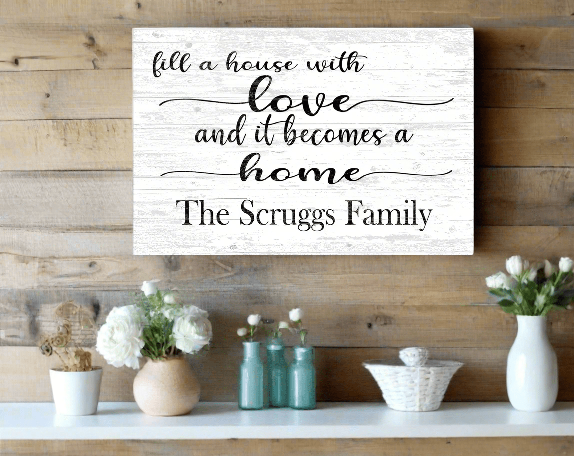 Farmhouse Family Name Sign Custom and Personalized