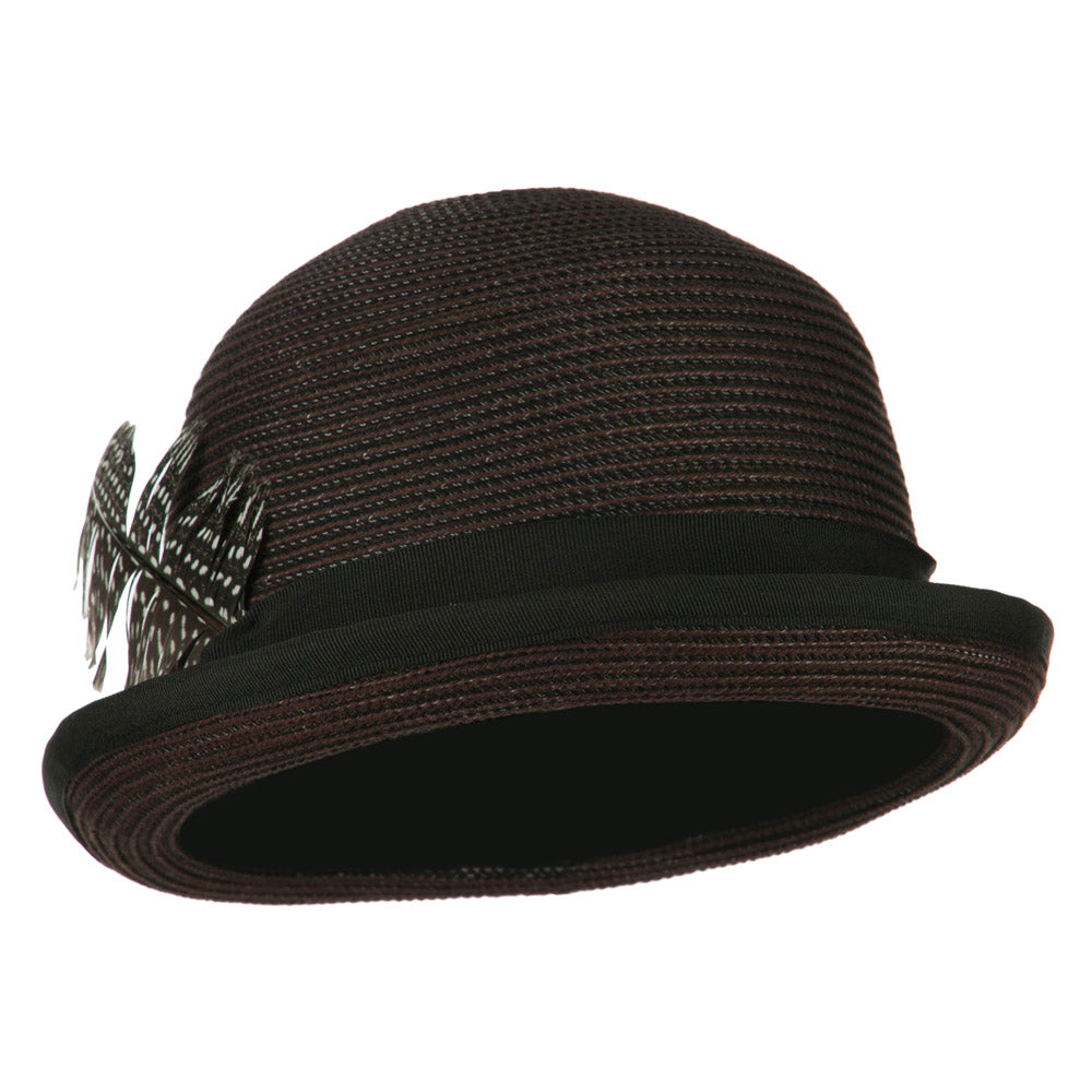 Women's Feather Bowler Fedora