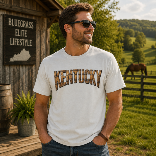 Kentucky Bourbon Shirt | Barrel Text Design | Classic