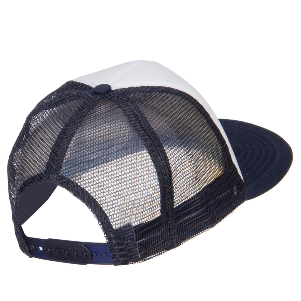 Flat Bill Trucker Snapback Cap